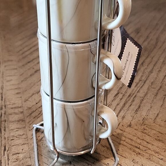 3oz marble stacking cups with metal stand NWT - Picture 3 of 5